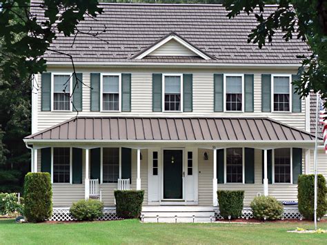 houses with metal roof exteriors|pictures of metal roof porches.